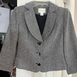 White House Black Market Textured Gray Pea Coat size 0